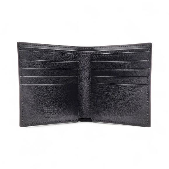 Giorgio Armani Milano Black Leather Bifold Men's Wallet - New in Box - Picture 4 of 5